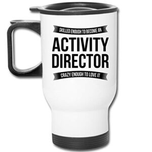 shirt luv activity director travel mug gifts - funny appreciation thank you for men women new job 14 oz mug white