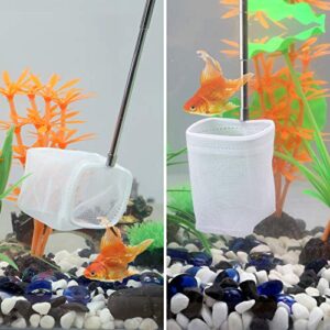 Carefree Fish Aquarium Stainless Steel Small Fishing Net, Extendable Handle Shrimp Net, Soft Light Tiny Net, Fish Tank Cleaner Long Handle(Please Note The Size of The Product)