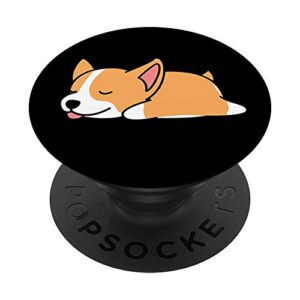 hand drawn art cartoon cute lazy not today dog corgi nap popsockets popgrip: swappable grip for phones & tablets
