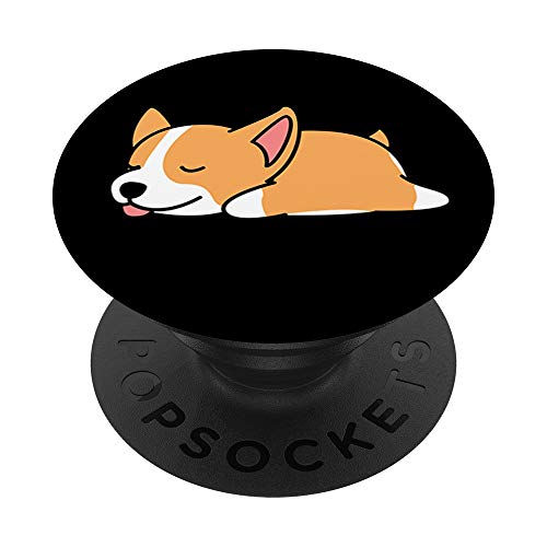 Hand Drawn Art Cartoon Cute Lazy Not Today Dog Corgi Nap PopSockets PopGrip: Swappable Grip for Phones & Tablets