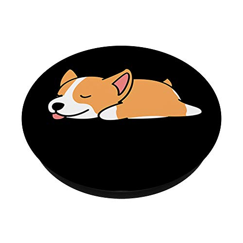 Hand Drawn Art Cartoon Cute Lazy Not Today Dog Corgi Nap PopSockets PopGrip: Swappable Grip for Phones & Tablets