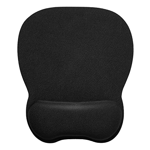 EooCoo Ergonomic Mouse Pad with Wrist Support Memory Foam, Non-Slip Base Mouse Mat for Internet Cafe, Home & Office - Black