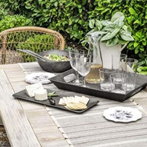 TarHong Faux Real Blackened Wood Tray, 17.8" x 7.5", 17.8" x 7.5", Melamine