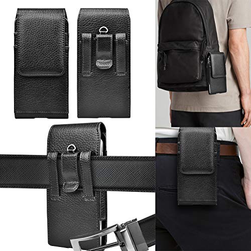 Takfox Phone Holster for Samsung Galaxy S23 Ultra S22 Plus S21 FE S20 S10 A04s A03s A14 A13 A12 A42 A32 A53 A23 5G A14,Note 20/10/9 J7 Leather Cell Phone Belt Clip Holster Carrying Pouch Holder,Black