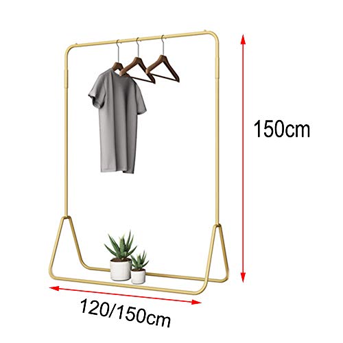 Antirust Iron Clothes Rail,Modern Simple Garment Hanging Display,Fashion Elegant, Solid/Golden / 150cm