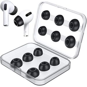 link dream 12 pieces replacement ear tips for airpods pro airpods pro 2nd generation 2022 accessory memory foam ear buds tips with portable storage box (black)