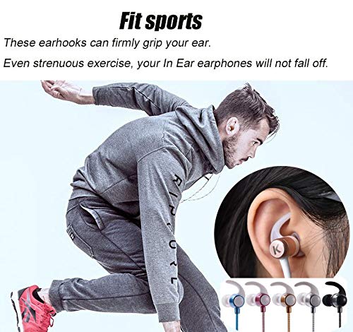 3 Pairs (M) Rubber Sports Earbuds Wingtips Ear Fins Stabilizer Earhook 3 Pairs (LMS) Eartips Silicone Replacement Earbuds Tips Compatible for Beats Flex Beats X Sony Jvc More in Ear Earpone