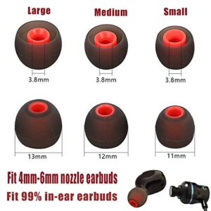 3 Pairs (M) Rubber Sports Earbuds Wingtips Ear Fins Stabilizer Earhook 3 Pairs (LMS) Eartips Silicone Replacement Earbuds Tips Compatible for Beats Flex Beats X Sony Jvc More in Ear Earpone