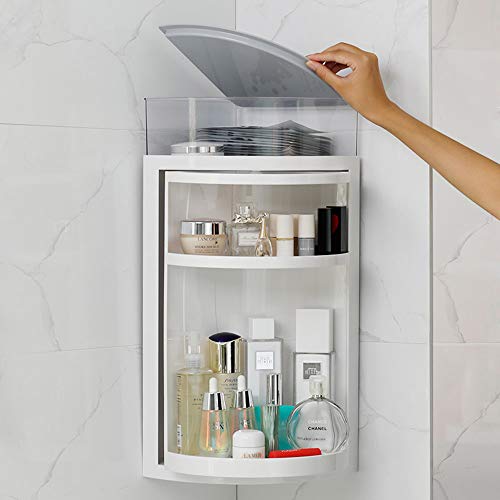 Bathroom Corner Rack, Shower Room Punch-Free Toiletries Storage Rack, Kitchen Triangle Shelf, 360° Rotatable