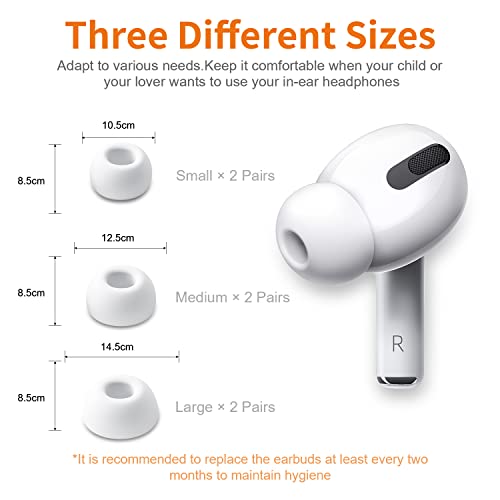 Link Dream 12 Pieces Replacement Ear Tips for AirPods Pro/AirPods Pro 2 Silicon Ear Buds Tips with Portable Storage Box (S/M/L) (6 Pairs)