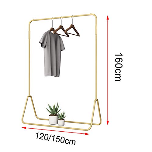 Antirust Iron Clothes Rail,Fashion Elegant Garment Rail,Modern Simple, Durable/Golden / 150cm