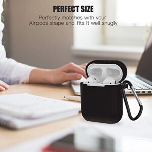 HAndPE Silicone Case Full Protective Cover[Front LED Visible] for Apple Airpods 2 [Compatible with Airpods 1] (Black)