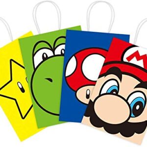 16 PCS Party Favor Bags for Super Bros Mario Birthday Party Supplies, Party Gift Bags for Super Bros Mario Party Favors Decor Party Decor for Super Bros Mario Themed Birthday Decorations