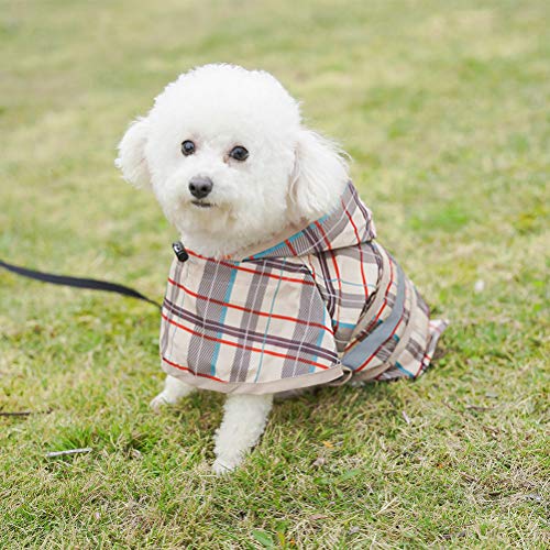 Dog Raincoat Hooded with Reflective Strip - Waterproof Dog Jumpsuit Raincoat Adjustable Lightweight Breathable Rain Poncho Jacket Rainwear for Large Dogs