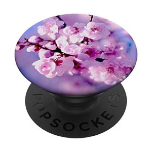 pink flowers sakura pop mount socket japanese cherry blossom popsockets popgrip: swappable grip for phones & tablets