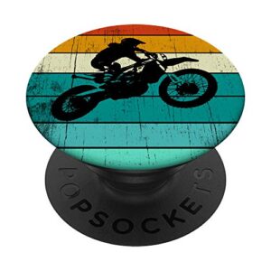 dirt bike rider motorcycle retro boys teens men popsockets popgrip: swappable grip for phones & tablets