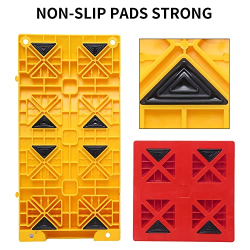 Homeon Wheels Camper Leveling Blocks, One Top Tire Saver Ramp and 9 Pack Interlocking Leveling Blocks with Carrying Bag, Heavy Duty Rv Leveling Blocks and Chocks Anti-Slip Pads Design (WH-201)