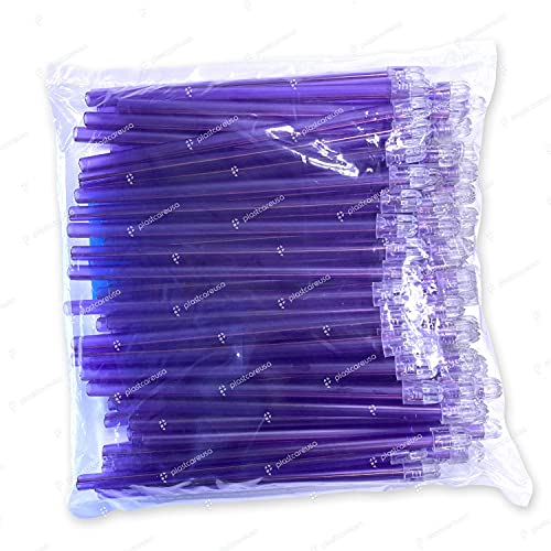 1000 Dental Saliva Ejectors Disposable - Medical Grade Latex Free Evacuation Suction Tips - Flexible Purple Tube with Purple Tip in (10 Bags of 100) by PlastCare USA