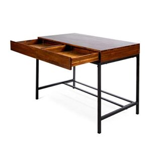 44" brown contemporary style handcrafted storage desk