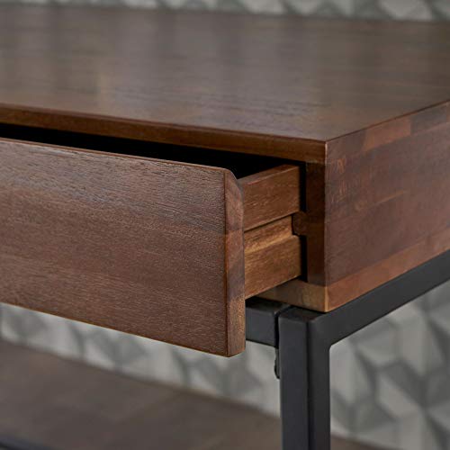 44" Brown Contemporary Style Handcrafted Storage Desk