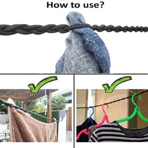 Pmsanzay Tri-Corded Travel Clothesline for Hotel Travel, Camping + Laundry Room, No Pins Needed, Small Enough and Lightweight to Store in Laundry Basket, Backpack W/Adjustable Loops