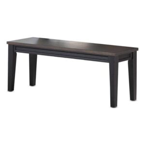 steve silver raven noir two-tone ebony back and driftwood dining bench solid wood