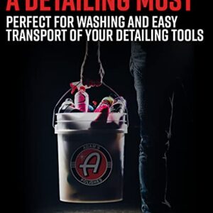 Adam's Wash Bucket (5 Gallon Bucket + Grit Guard) - Car Detailing Tool for Car Washing & Garage Storage | Stores Car Wash Soap, Foam Cannon, Foam Gun, Microfiber Towels & More