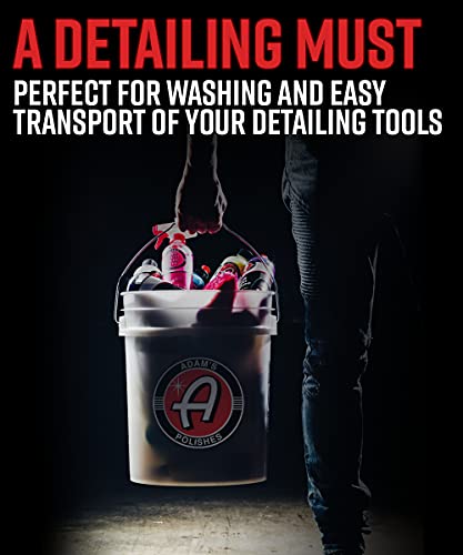 Adam's Wash Bucket (5 Gallon Bucket + Grit Guard) - Car Detailing Tool for Car Washing & Garage Storage | Stores Car Wash Soap, Foam Cannon, Foam Gun, Microfiber Towels & More