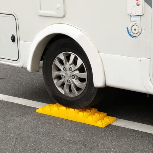 Homeon Wheels Camper Leveling Blocks, Ideal for Leveling Single and Dual Wheels, Heavy Duty Rv Leveling Blocks and Chocks Anti-Slip Pads Design, Camper Levelers 10 Pack with Carrying Bag (WH-102)