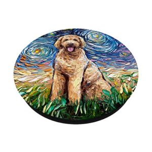 Cute Goldendoodle Starry Night Doodle Dog Art by Aja PopSockets PopGrip: Swappable Grip for Phones & Tablets