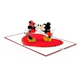 lovepop disney's mickey & minnie heart to heart pop up card, 5x7-3d greeting card, pop up card for mom, anniversary card for wife, love card, thinking of you