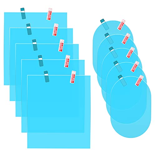 AutoEC 10PCS Car Rearview Mirror Film Waterproof Rainproof High-Definition Transparent Nano-Coated Membrane Protective Sticker, Rain Proof Film for Car Window, Rearview Film for Safe Driving