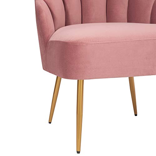 Amazon Brand – Rivet Sheena Glam Tufted Velvet Shell Chair, 23.5'W, Rose