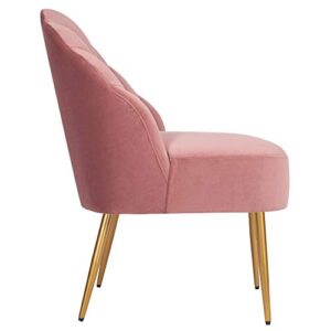 Amazon Brand – Rivet Sheena Glam Tufted Velvet Shell Chair, 23.5'W, Rose