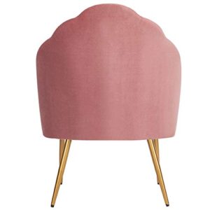 Amazon Brand – Rivet Sheena Glam Tufted Velvet Shell Chair, 23.5'W, Rose