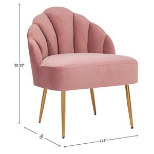 Amazon Brand – Rivet Sheena Glam Tufted Velvet Shell Chair, 23.5'W, Rose