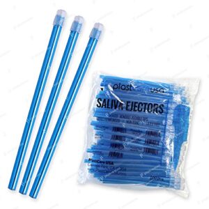 1000 blue clear dental saliva ejectors disposable suction tips (10 bags of 100)