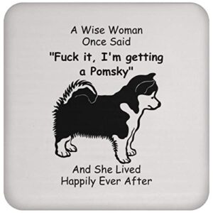 funny saying pomsky gifts for women christmas 2023 gifts coaster