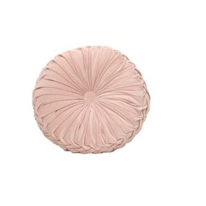 Jojocotduv Craftsmanship Pleated Throw Pillow, Home Decorative Round Pumpkin Velvet Cushion, Floor Pillows for Living Room Chair Couch Sofa (Pink)