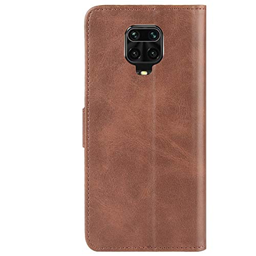 HualuBro Xiaomi Redmi Note 9S Case, Redmi Note 9 Pro Case, Premium PU Leather Full Body Shockproof Magnetic Wallet Flip Case Cover with Card Slot Holder for Redmi Note 9S Phone Case - Brown