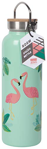 Now Designs Stainless Steel Water Bottle with Bamboo Lid, Mermaids - 18 oz Capacity