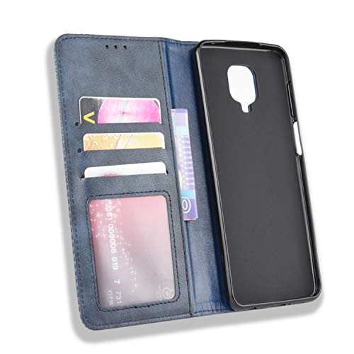 HualuBro Xiaomi Redmi Note 9S Case, Redmi Note 9 Pro Case, Retro PU Leather Full Body Shockproof Wallet Flip Case Cover with Card Slot Holder and Magnetic Closure for Redmi Note 9S Phone Case (Blue)