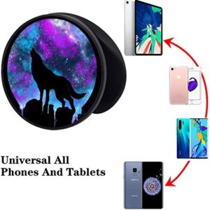 (3 Pack) Cell Phone Holder Galaxy Wolf Watercolor Expanding Grip Stand Finger Kickstand for Smartphone and Tablets