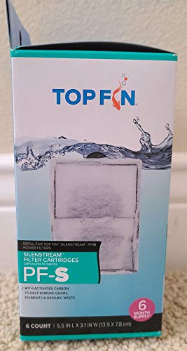 Top Fin Silenstream PF-S Small Filter Cartridges (6 Count) Refill for PF10 Power Filters (5.5in x 3.1in)