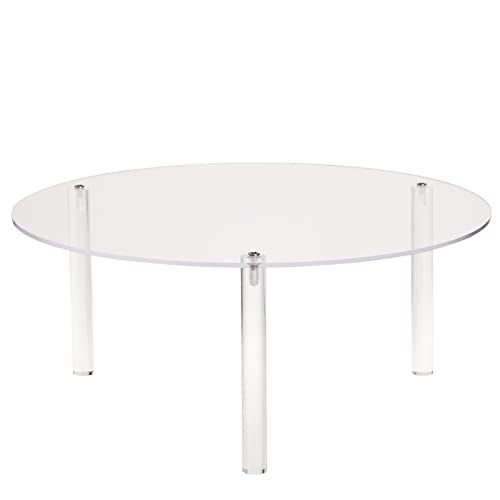 4-Piece Round Acrylic Cake Stand for Dessert Table, Clear Cake and Cupcake Stand Combo Risers for Weddings, Birthday Parties, and Candy Bar Decorations (4 Sizes)