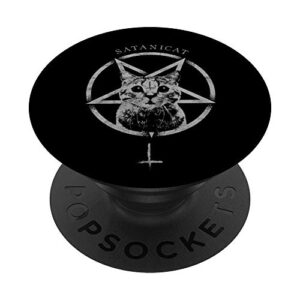 occult gothic grunge satan cat devil black baphomet punk 666 popsockets popgrip: swappable grip for phones & tablets