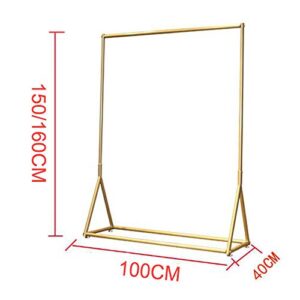 Fashion Simple Clothes Rail,Iron Heavy Duty Clothes Rai,Perfect for Clothing Store, Solid/Golden / 150cm