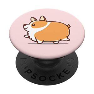 cartoon cute dog lovely funny dog corgi fat walking popsockets popgrip: swappable grip for phones & tablets