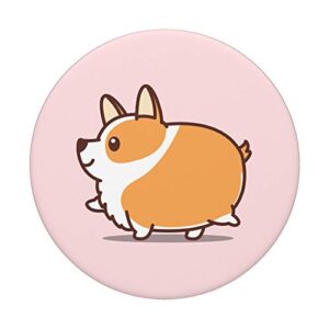 Cartoon Cute Dog Lovely Funny Dog Corgi Fat Walking PopSockets PopGrip: Swappable Grip for Phones & Tablets