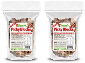 henry's picky blocks - nutritionally complete rodent blocks – food for squirrels, flying squirrels, and chipmunks, 11 ounces (2-pack)